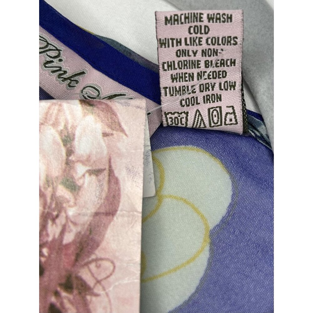 Pink Mode Kimono Tunic Top Womens 1X Blue Floral Sheer Beach Swim Cover Fairy - Picture 11 of 15